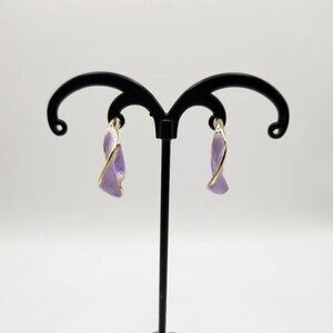 2/$15 Purple Twisted‎ Enamel Earrings (NWOT)